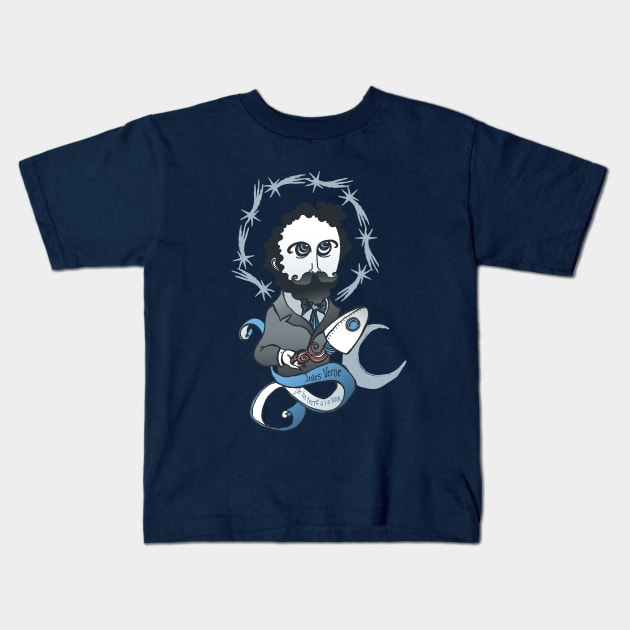 Jules Verne Kids T-Shirt by lanznaster